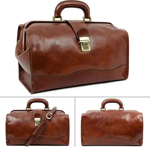 Miniatura 3 de Time Resistance Bolso médico de cuero unisex marrón