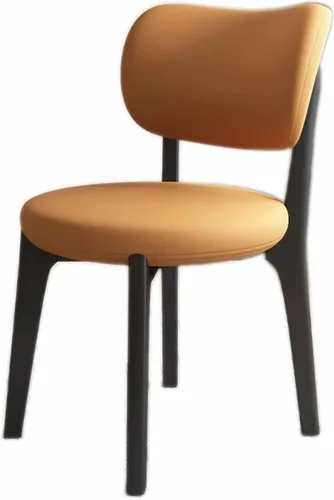 Miniatura 8 de Juego de sillas de comedor de madera modernas con respaldo curvado, sillas de cocina tapizadas con marco de madera, sillas laterales sin brazos