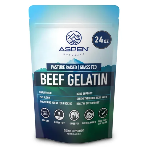 Miniatura 8 de ASPEN NATURALS - Polvo de gelatina de ternera alimentada con hierba - sin sabor y fácil de mezclar - Suplemento de proteína aumentada para la salud