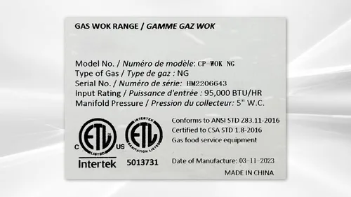 Miniatura 3 de 13" gama china comercial del wok del agujero de 1 agujero, saltean CP-WOK ETL del restaurante del gas natural