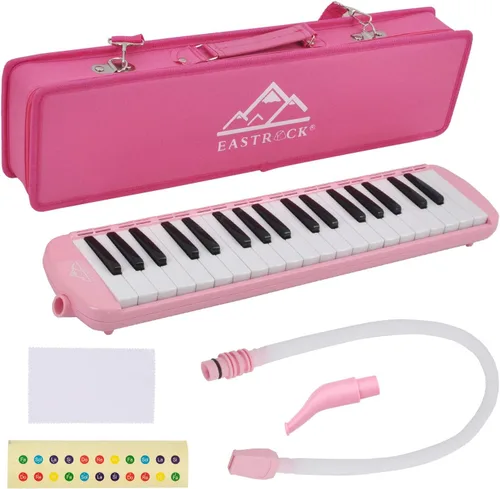 Miniatura 13 de EASTROCK Instrumento de Melodica de 32 Teclas, Piano de Teclado de Aire, Melodica Soprano con 2 Juegos de Boquillas y Tubos, Bolsa de Transporte
