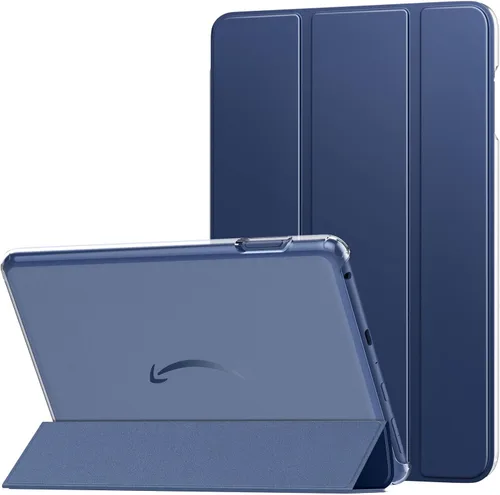 Miniatura 10 de MoKo Funda para tableta Amazon Kindle Fire HD 8 y 8 Plus (12/10ª generación, 2022/2020), funda de piel sintética con soporte triple y carcasa azul