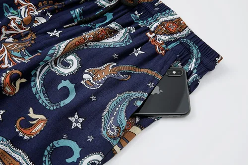 Miniatura 4 de Atwfo Conjunto de camisa hawaiana y pantalón corto para hombre, conjunto de 2 piezas para vacaciones, casual, con botones, playa, trajes florales