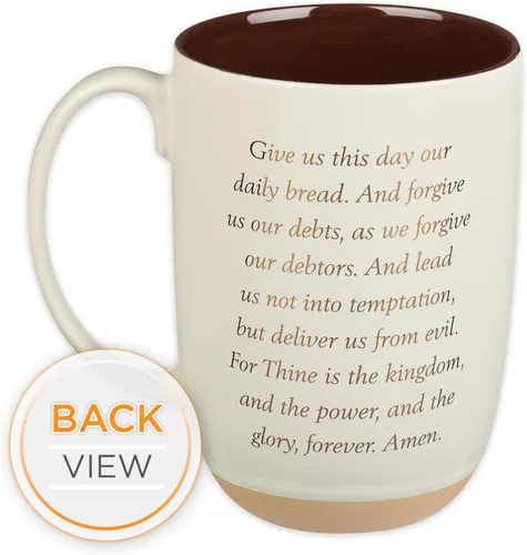Miniatura 2 de Christian Art Gifts Taza de café de cerámica con base de arcilla blanca – 15 oz. Taza de café y té inspiradora sin plomo ni cadmio para hombres