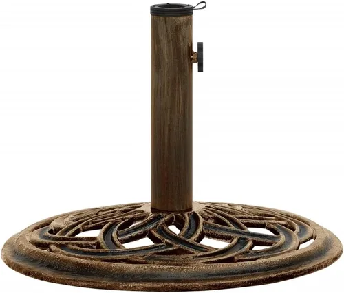 Miniatura 19 de Base redonda para sombrilla de patio, soporte resistente para sombrilla para exteriores, patio, piscina, al aire libre, blanco, 26.5 libras, hierro
