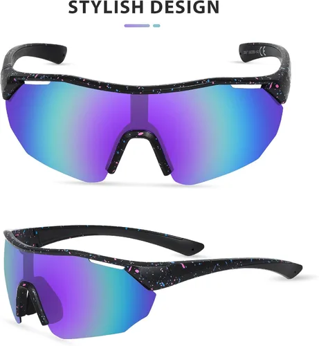 Miniatura 2 de MVPTGRS Gafas de sol de béisbol juveniles para niños y niñas de 8 a 14 años TR90 con marco para niños, gafas de sol deportivas para sóftbol