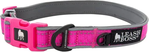 Miniatura 3 de Leash Boss Collar reflectante ajustable para perro, hebilla de liberación rápida y ribetes e hilos reflectantes para perros pequeños, medianos