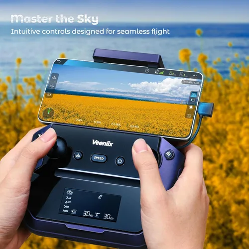 Miniatura 7 de V11Air Drone con cámara UHD 6K para adultos, cardán sin escobillas de 3 ejes, video 4K/30FPS, tiempo de vuelo de 70 minutos con 2 baterías Azul