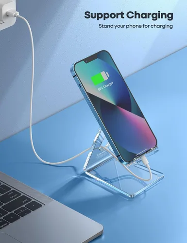 Miniatura 3 de Lamicall Soporte para teléfono celular, accesorios de escritorio - Soporte transparente para teléfono celular de oficina, soporte acrílico