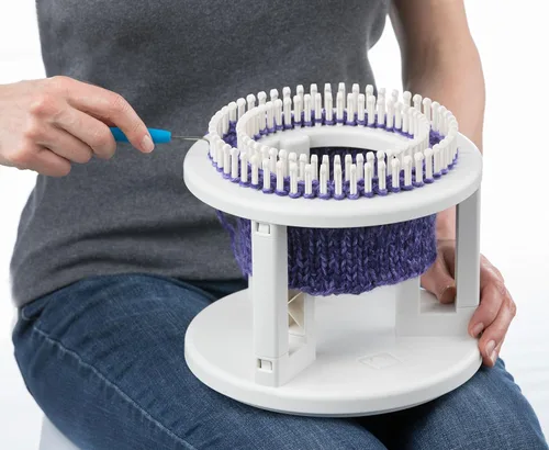 Miniatura 5 de Telar doble Authentic Knitting Board, giratorio y blanco