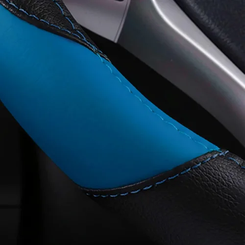 Miniatura 6 de Funda de cuero para volante de automóvil, protector de volante de automóvil antideslizante de cuero de microfibra transpirable, ajuste universal