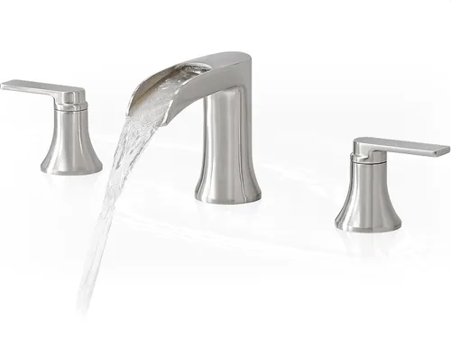 Miniatura 11 de Grifo de lavabo de baño de bronce aceitado con cascada de 3 agujeros, grifos de baño de latón de 4 a 8 pulgadas con drenaje emergente y líneas