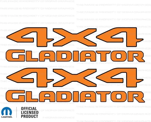 Miniatura 13 de Adhesivos gráficos de cabecera de gladiador 4x4 para Jeep Wrangler/Gladiator JL/JT (2019-2024) 392 bronce con contorno negro F392BO (juego de 2)