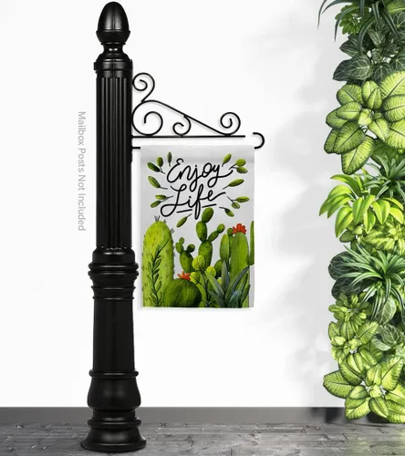 Miniatura 13 de Breeze Decor Cactus Life - Juego de bandera de jardín, soporte de pared regional del suroeste del desierto, suculentas, área particular, decoración