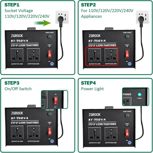 Miniatura 6 de Transformador de voltaje de 750 vatios convertidor de potencia transformador elevador transformador 110 V a 220 V/220 V a 110 V protección