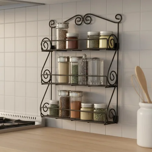 Miniatura 9 de FitWell - Estante de especias de pared con desplazamiento de 3 niveles, gabinete de especias tradicional y cocina, organizador de belleza y esmalte