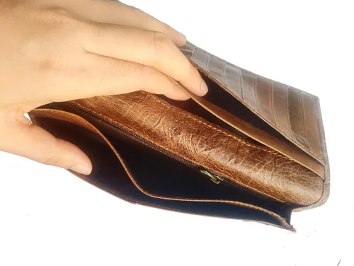 Miniatura 95 de Hombres Cool Eagle Wolf Caballo Totem Cuero Vaca Vertical Cartera Cremallera Multi-tarjeta Titular, Tótem de caballo, Minimalista