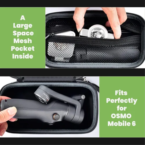 Miniatura 3 de ALKOO Funda protectora EVA para DJI Osmo Mobile 8, 7 y 7P, diseñada para almacenamiento seguro, viajes y uso de vlogging