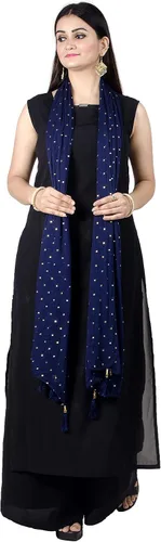 Miniatura 15 de Chandrakala Chal Dupatta de gasa para mujer, chal envolvente Chunni, beige (D191-P)