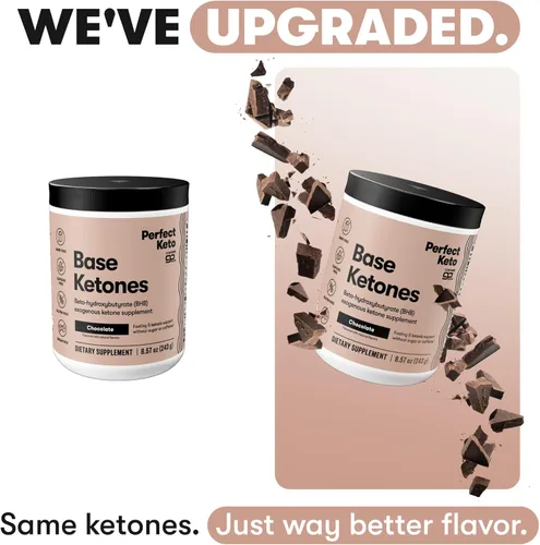 Miniatura 3 de Perfect Keto Cetonas exógenas en polvo, sales BHB para cetosis y apoyo en ayuno, electrolitos para hidratación, energía sin cafeína, chocolate, 8.57