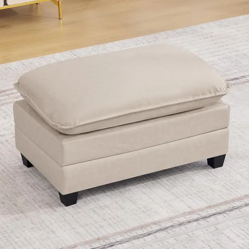 Miniatura 30 de Otomán de Sofá Moderno de Chenille Nube de 35'', Otomán Rectangular para Sofá Seccional Modular, Beige