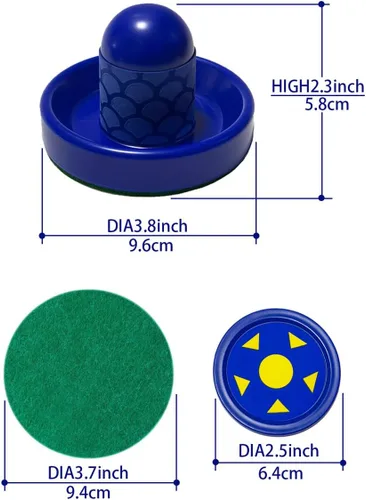 Miniatura 3 de Empujadores de hockey de aire y discos de hockey de aire, huelguistas antideslizantes y discos dinámicos para juego de mesa de hockey de aire