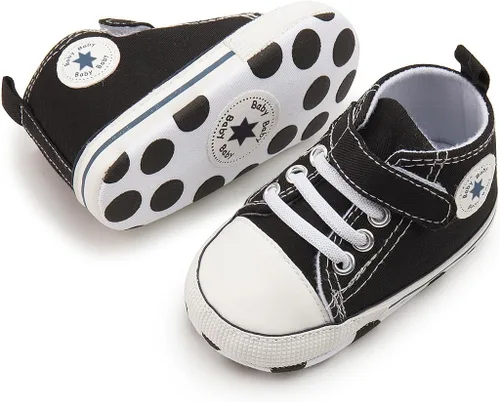 Miniatura 28 de KIDSUN zapatos deportivos altos hasta el tobillo para bebés, niños y niñas con suela antideslizante, suaves, para recién nacidos, zapatos