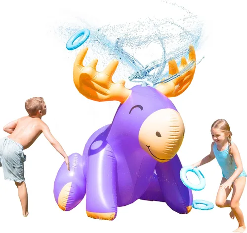Miniatura 10 de Dino Boxer - Rociador de agua, divertido juego de agua de verano y juguete de salpicaduras para niños, 5 pies de alto