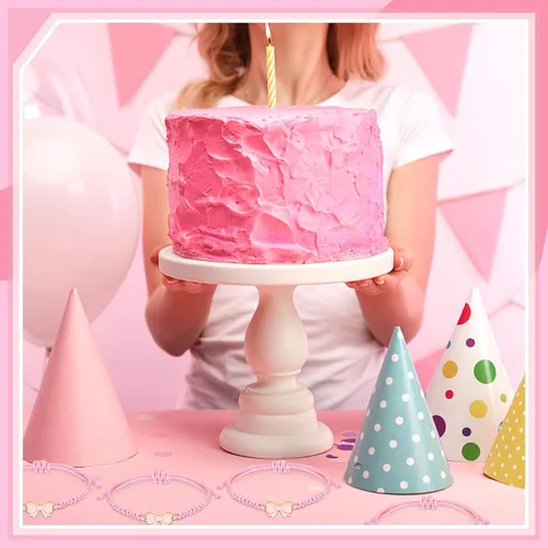 Miniatura 7 de Liliaafar Paquete de 24 Pulseras de Cuerda de Trenza de Lazo Coqueta, Regalo a Granel, Pulseras Ajustables de Cuerda Trenzada para Animadoras, Ideal