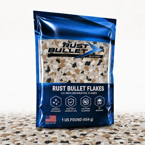 Miniatura 19 de RUST BULLET Copos de color decorativos – marrón otoñal – Personaliza pisos de concreto con 1 libra de chips de vinilo duraderos y resistentes a