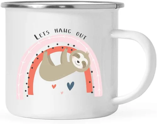 Miniatura 10 de Andaz Press Taza de chocolate caliente de acero inoxidable para niños, 11 onzas, perezoso arcoíris azul, paquete de 1, para niños, ideas