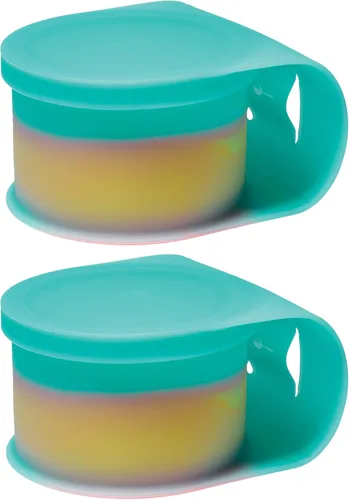 Miniatura 23 de Silipint Cuenco de silicona con tapa Go Go Connected, irrompible, no tóxico, apto para lavavajillas (Aurora, 25 onzas, paquete de 2)