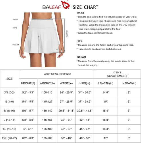 Miniatura 7 de BALEAF Faldas de tenis plisadas para mujer, faldas de golf atléticas con bolsillos cortos para correr, entrenar y hacer deportes
