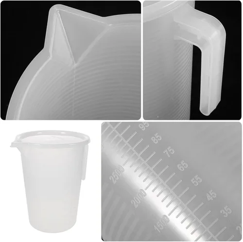Miniatura 4 de Jarras medidoras de leche jarra de medición de plástico de 5 l, jarra de mezcla graduada, cilindro grande, taza medida, taza de leche líquida
