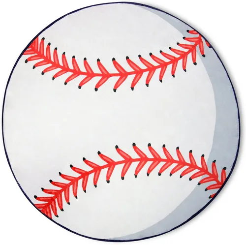 iscream Home Run - Manta redonda reversible de felpa sedosa de 60 pulgadas con forma de béisbol