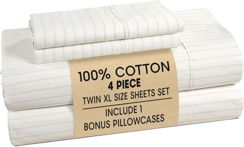 Miniatura 122 de Casa Platino Sábanas de cama individual XL, sábanas de 100 % algodón con 2 fundas de almohada, tejido percal crujiente y sensación acogedora, verde