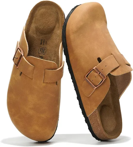 Miniatura 11 de Project Cloud Benton - Zuecos con plantilla de cuero genuino para mujer, pantuflas de espuma viscoelástica con soporte de arco, sandalias de moda