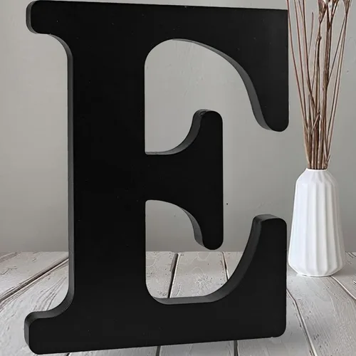 Miniatura 12 de AOCEAN Letras de madera negra de 12 pulgadas, letras de madera sin terminar para Halloween, letras decorativas de pie, tablero de señalización