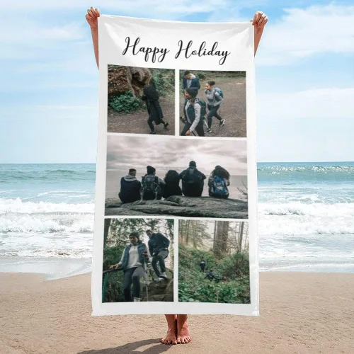 Miniatura 13 de Shapoo Toalla de playa con foto personalizada, foto personalizada/fondo/texto, divertida toalla de baño de microfibra personalizada para Una foto