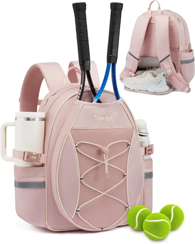 Miniatura 13 de Mochila de tenis Sucipi, mochila de tenis acolchada con bandolera cruzada, bolsas para raquetas de tenis resistentes al agua para mujeres y hombres