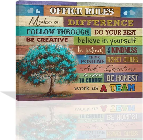 Miniatura 15 de At In This Office - Arte de pared inspirador para oficina, citas motivacionales, imágenes, lienzo, arte de pared con texto en inglés, We Are A Team