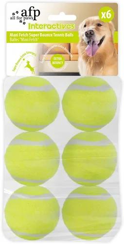 ALL FOR PAWS Pelotas de tenis interactivas Super Bounce para perros, juguetes seguros para mascotas para ejercicio y entrenamiento, 2.5 pulgadas de