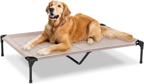 Miniatura 9 de Cama elevada para perros para exteriores, catre elevado grande con malla lavable, cuna refrescante para mascotas, a prueba de mordidas para Negro