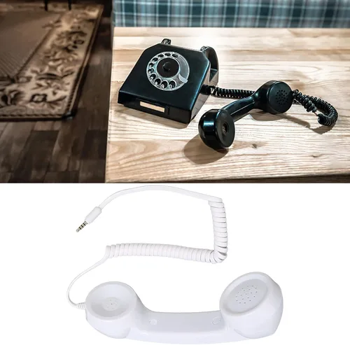 Miniatura 4 de Auricular retro para teléfono, receptor de teléfono celular, receptor de teléfono celular multifunción a prueba de radiación con enchufe de sonido
