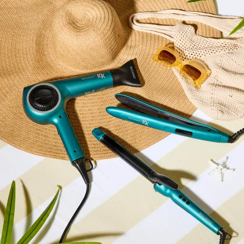 Miniatura 10 de Bio Ionic Rizador de Cilindro Largo, Rizador de Pelo con Tecnología de Calor Húmedo y NanoIónico MX, Varita Rizador Versátil Teal Tides Edición