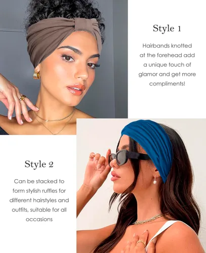 Miniatura 3 de Artilady Paquete de 12 diademas bohemias para mujer, bandas elásticas suaves para yoga para niñas, entrenamiento, correr, deporte, envoltura