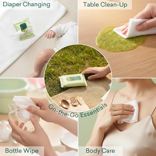 Miniatura 8 de PurComfy Toallitas de viaje para bebé, paquete de 42 toallitas de viaje para bebé con base de plantas, hipoalergénicas para pieles sensibles
