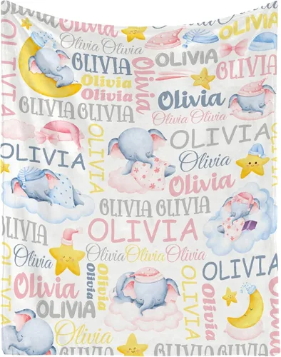 Miniatura 20 de Manta personalizada con nombre de bebé, dinosaurios, regalo para bebés, niños y niñas, manta de franela suave para recién nacidos, cómoda