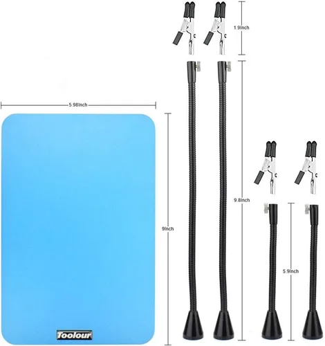 Miniatura 6 de Toolour Manos Magnéticas de Ayuda para Soldadura de Tercera Mano, 4 Brazos de Metal con Ajuste de Pinza, Abrazaderas de Soldadura Flexibles