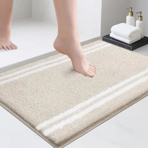 Miniatura 8 de PURRUGS Alfombra de baño antideslizante, lavable a máquina, 20 x 24 pulgadas, en forma de U, súper absorbente y de secado rápido, tapete de baño